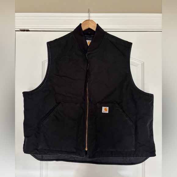 EUC CARHARTT  Rugged Work Vest with Logo, Men’s Black Workwear, RN# 14806, 3XL - Picture 1 of 13